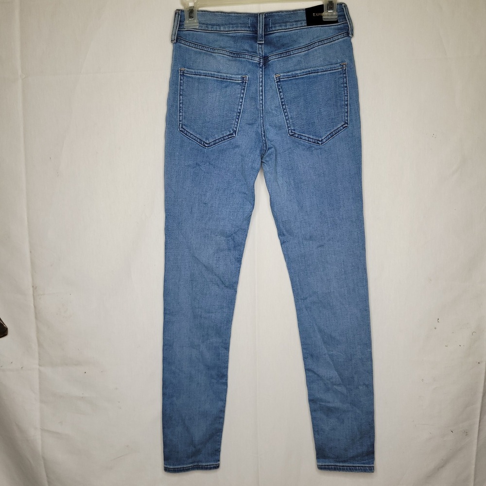 Express Womens Mid Rise Skinny ~ Button Fly Jeans - Picture 2 of 5
